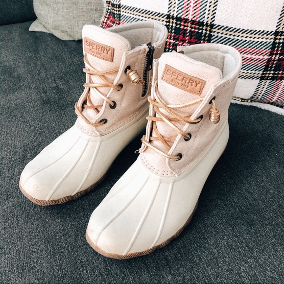 rose gold sperry boots